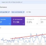 google search console showing client site statics