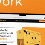 hero section of power services and machinery equipment client website